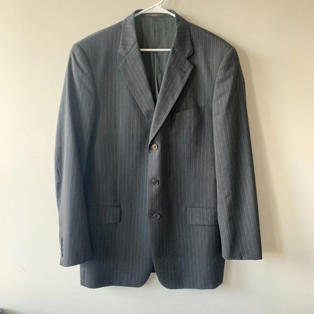 Joseph Abboud Nordstrom Mens Wool Striped 3 Button Sport Coat Suit Blazer Sz 42L